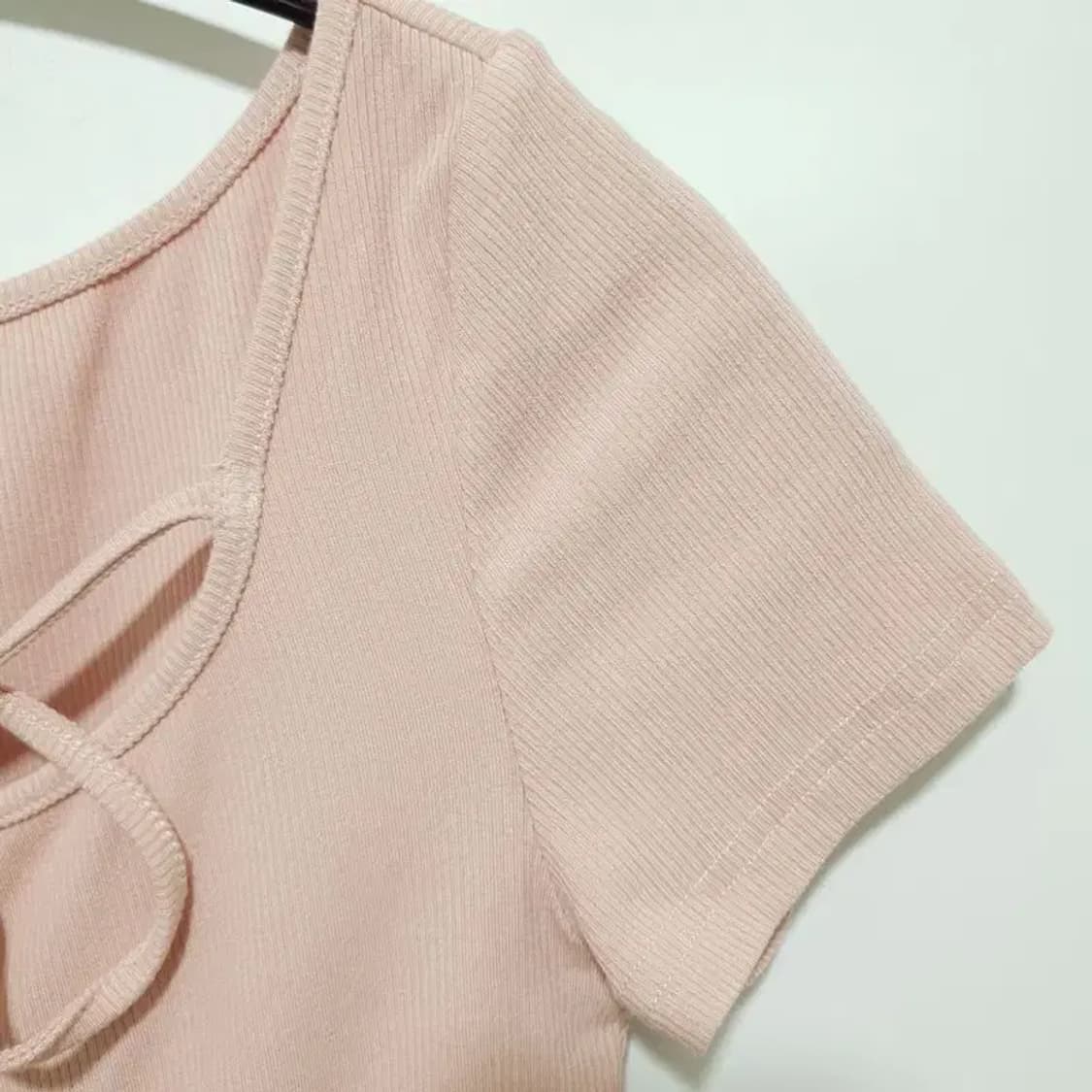 샵사이다 홀터넥 골지 반팔 니트 XS_S1262 상품이미지3