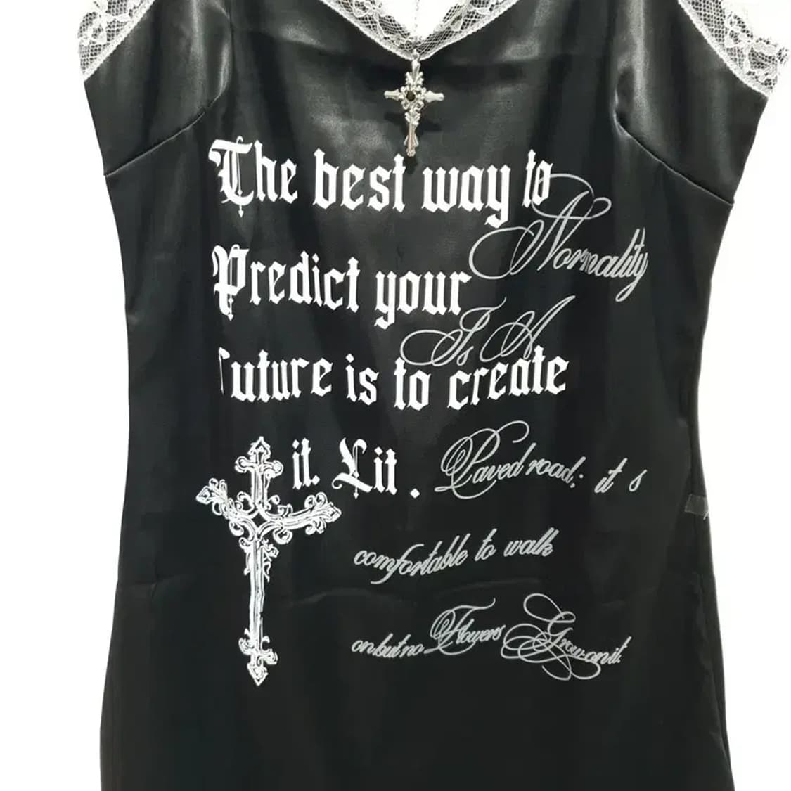 레터링 엔젤 크로스 새틴 드레스 S_S1268 상품이미지3