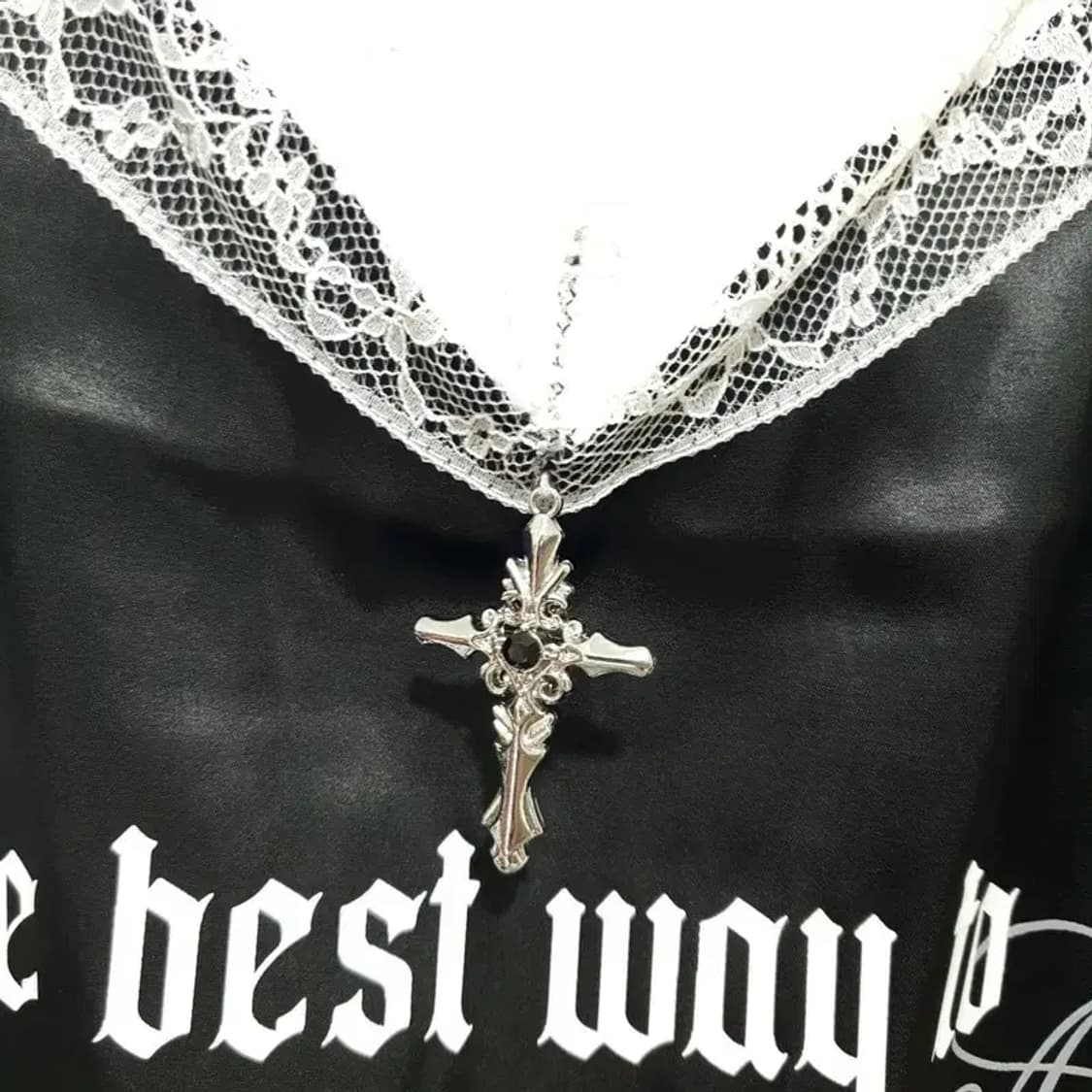 레터링 엔젤 크로스 새틴 드레스 S_S1268 상품이미지4