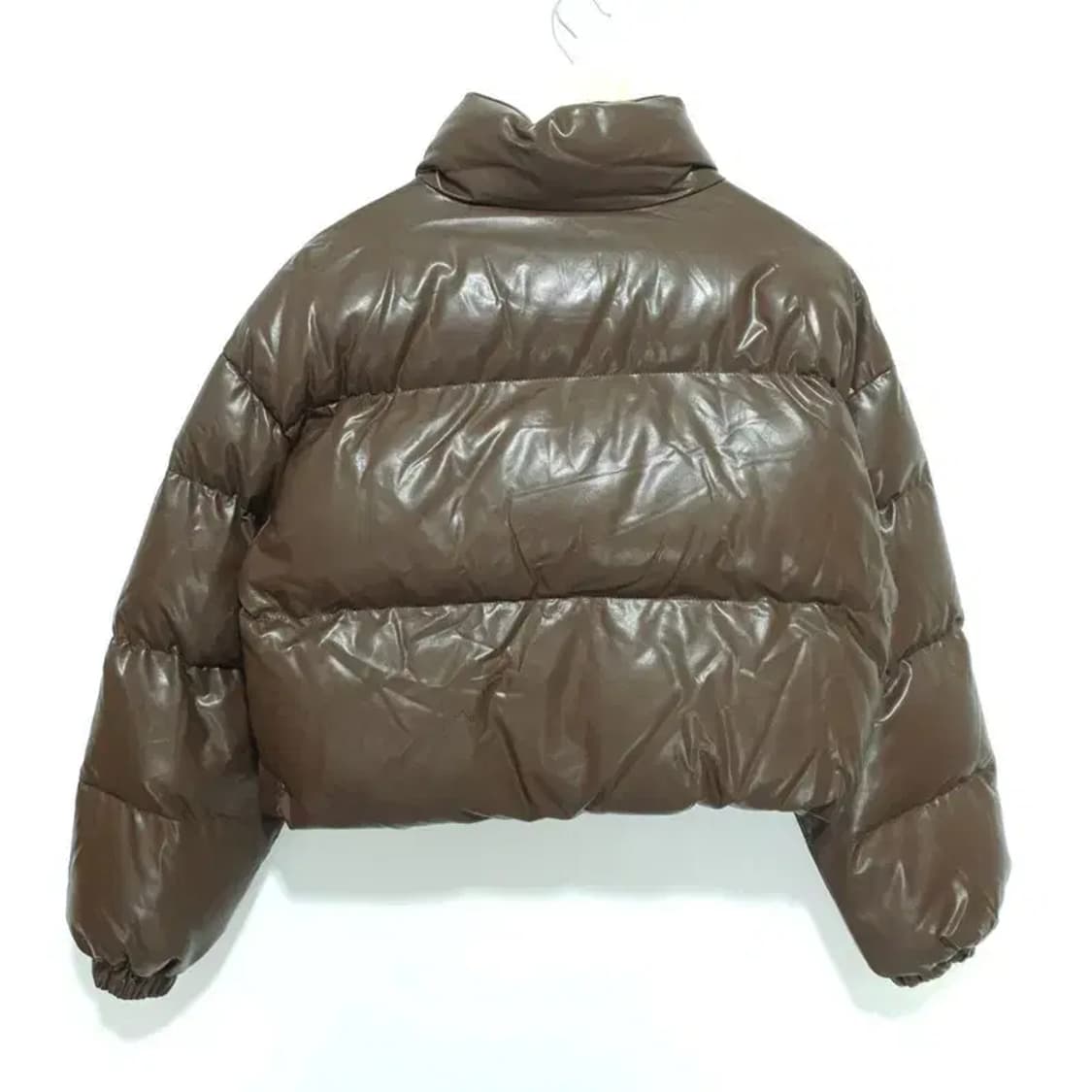 유광 레더 크롭 숏 패딩 F_W0318 상품이미지6