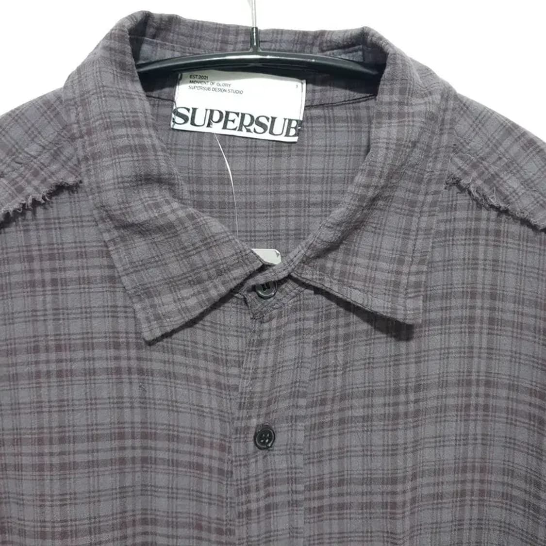 슈퍼서브 컷 오프 그런지 체크 셔츠 L_M1336 상품이미지2