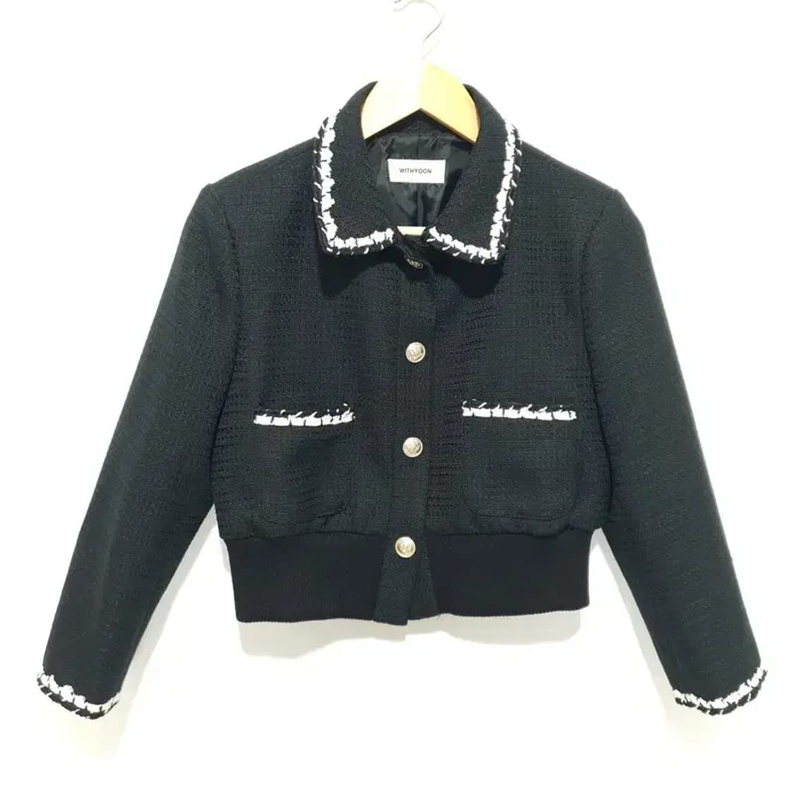 위드윤 카라 트위드 블루종 자켓 M_M1343 상품이미지1