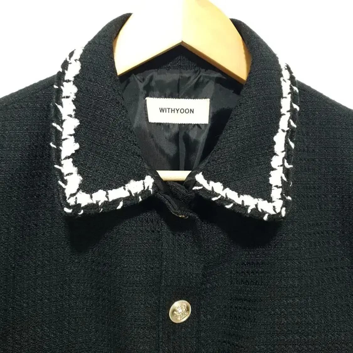 위드윤 카라 트위드 블루종 자켓 M_M1343 상품이미지2