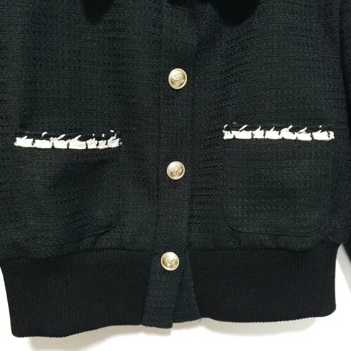 위드윤 카라 트위드 블루종 자켓 M_M1343 상품이미지3