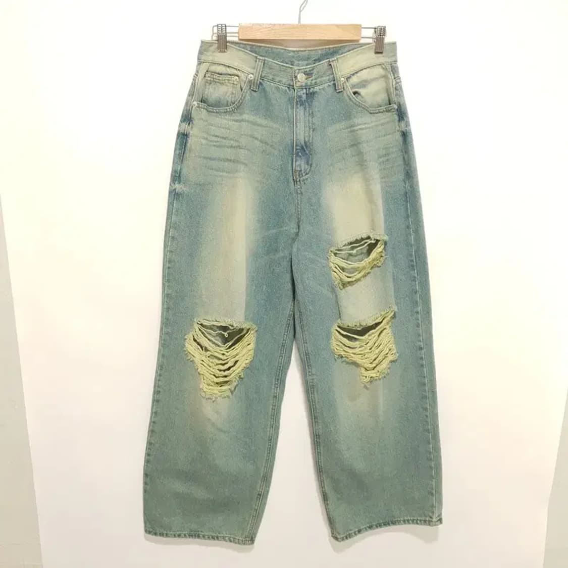 어반드레스 여성 와이드 빈티지 그린 데님 팬츠 XL _M1363 상품이미지1