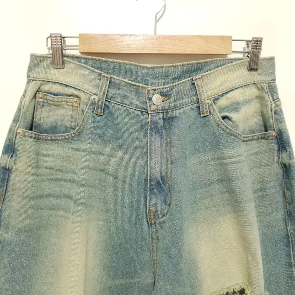 어반드레스 여성 와이드 빈티지 그린 데님 팬츠 XL _M1363 상품이미지2