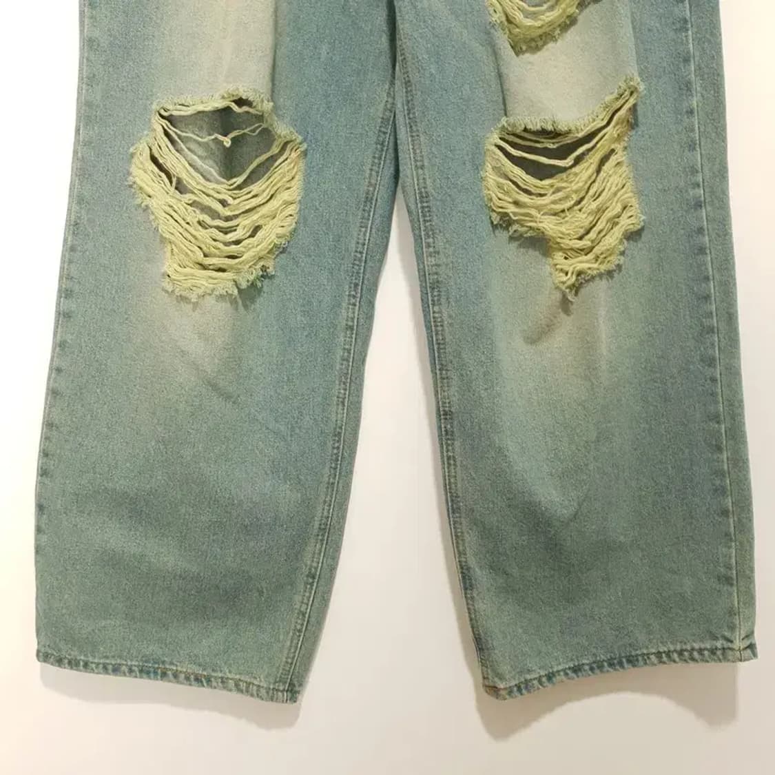 어반드레스 여성 와이드 빈티지 그린 데님 팬츠 XL _M1363 상품이미지4