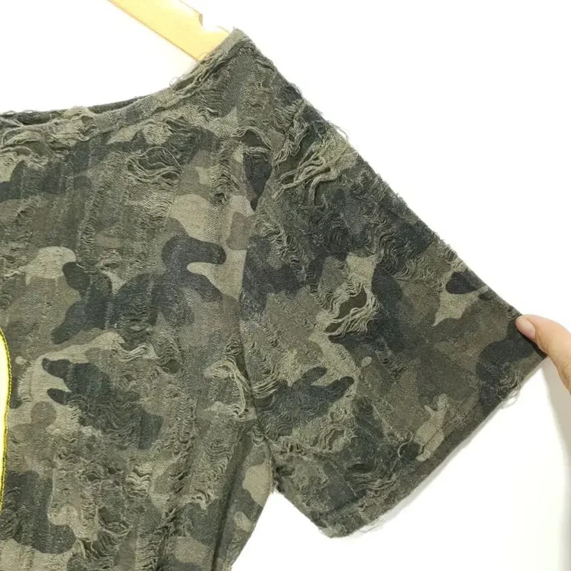 원숄더 밀리터리 셔링 반팔 F_S1289 상품이미지4