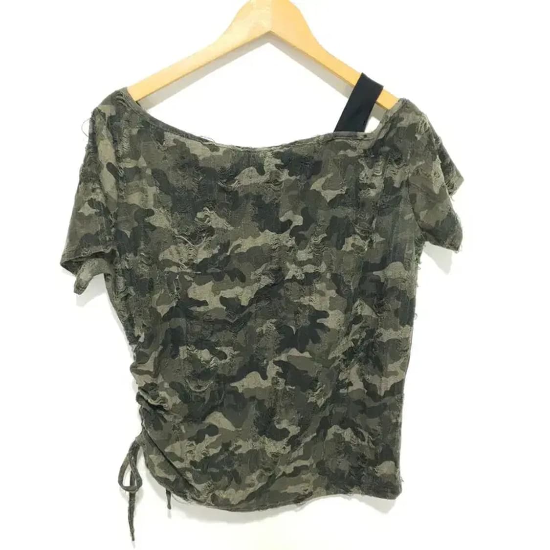 원숄더 밀리터리 셔링 반팔 F_S1289 상품이미지7