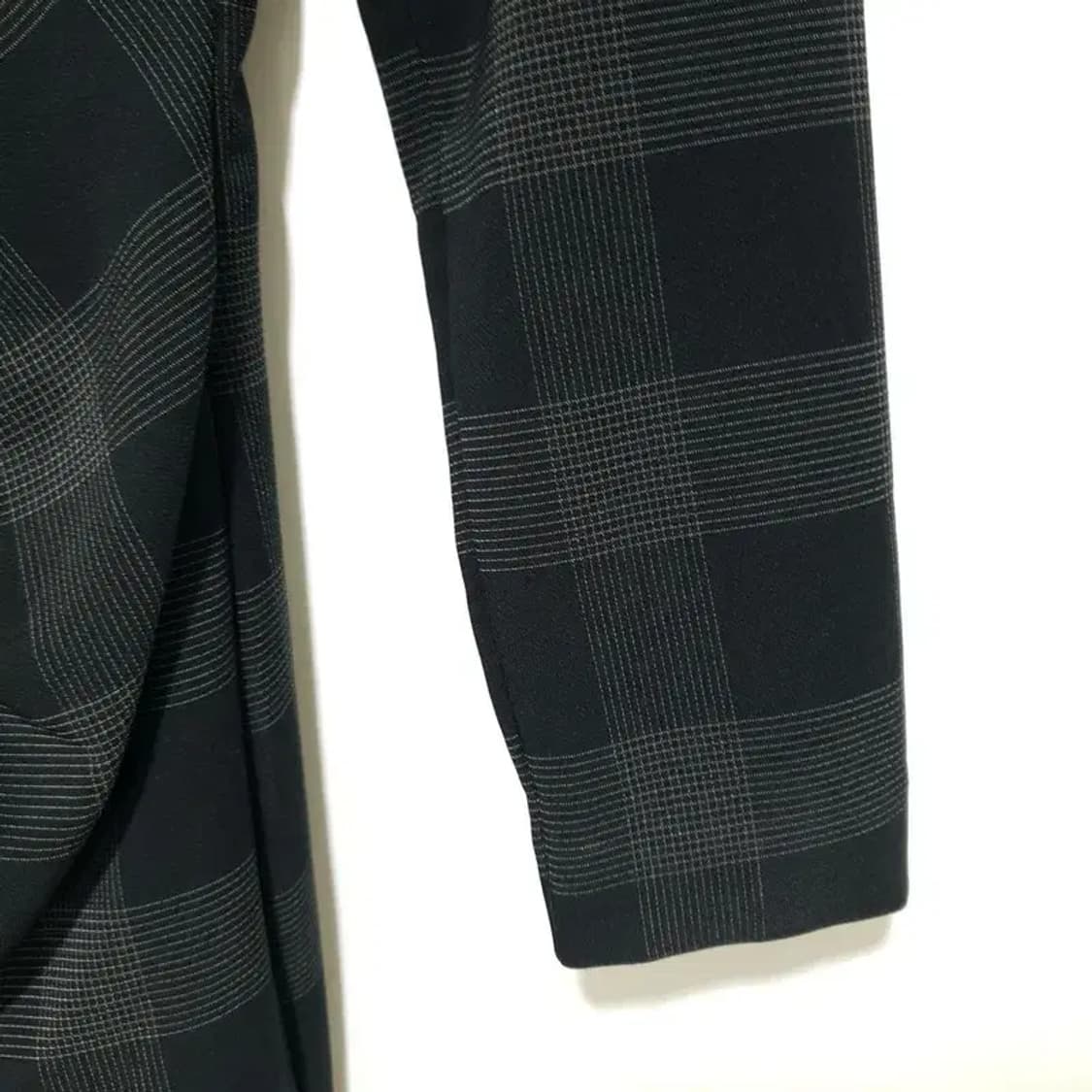 망고 셔링 언발 체크 원피스 XS_M1356 상품이미지5