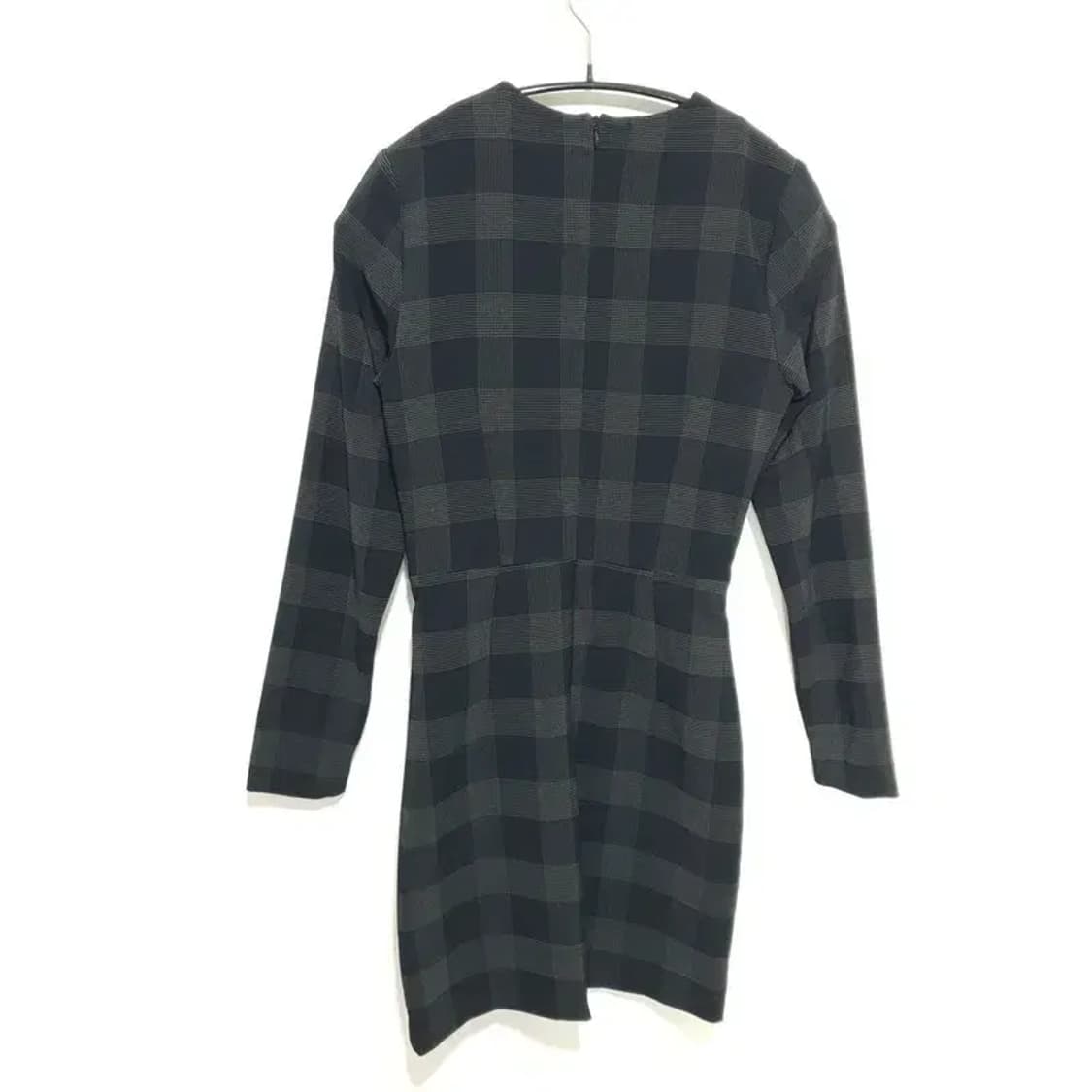 망고 셔링 언발 체크 원피스 XS_M1356 상품이미지6