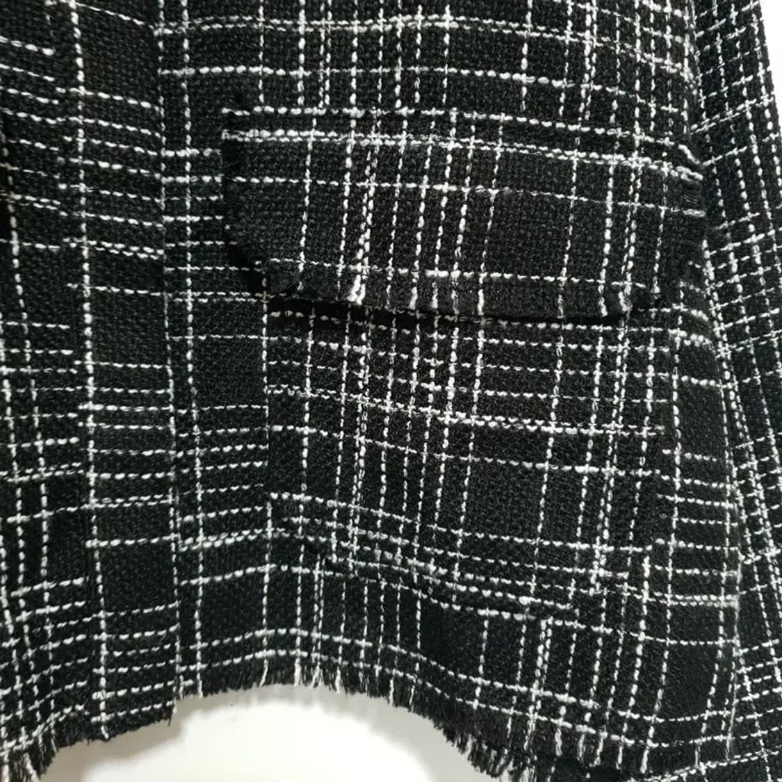 H&M 체크 히든버튼 트위드 숏 자켓 M_M1382 상품이미지3