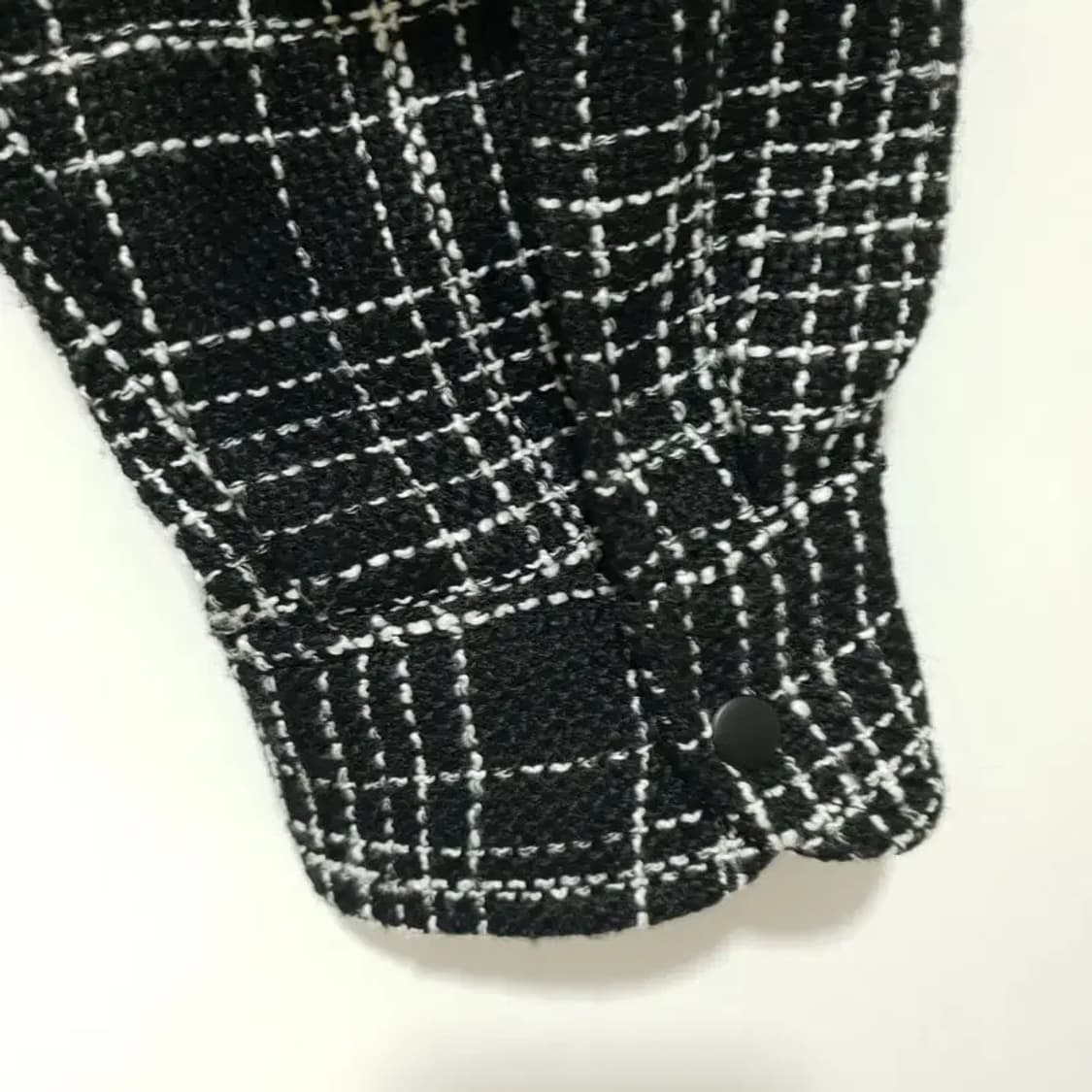 H&M 체크 히든버튼 트위드 숏 자켓 M_M1382 상품이미지6