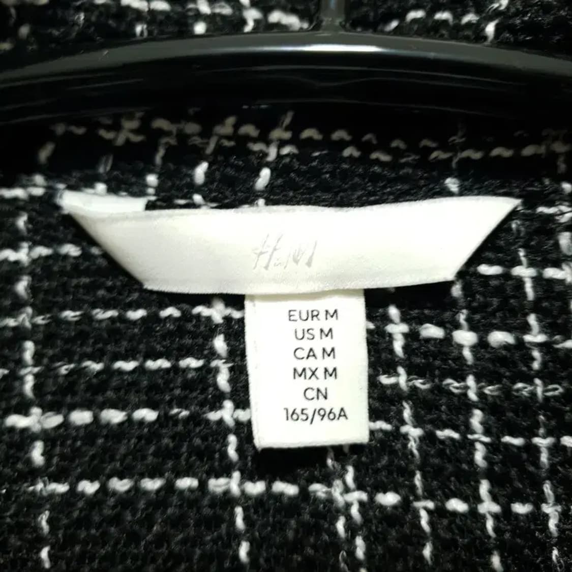 H&M 체크 히든버튼 트위드 숏 자켓 M_M1382 상품이미지8