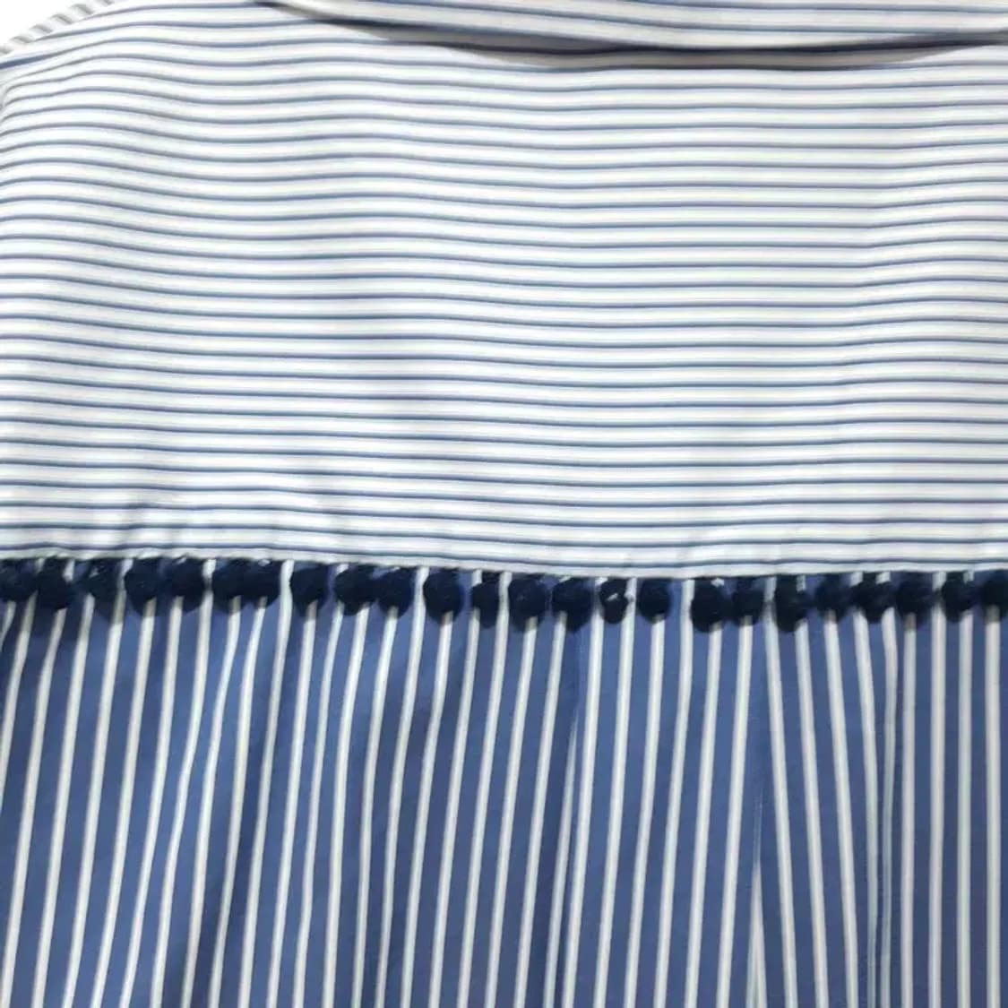 자라 스트라이프 배색 오픈카라 롱 셔츠 S_M1398 상품이미지7