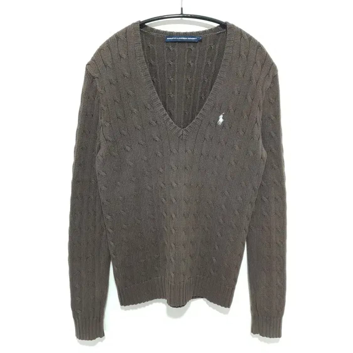 랄프로렌 스포츠 여성 브이넥 케이블 니트 L_M1417 상품이미지1