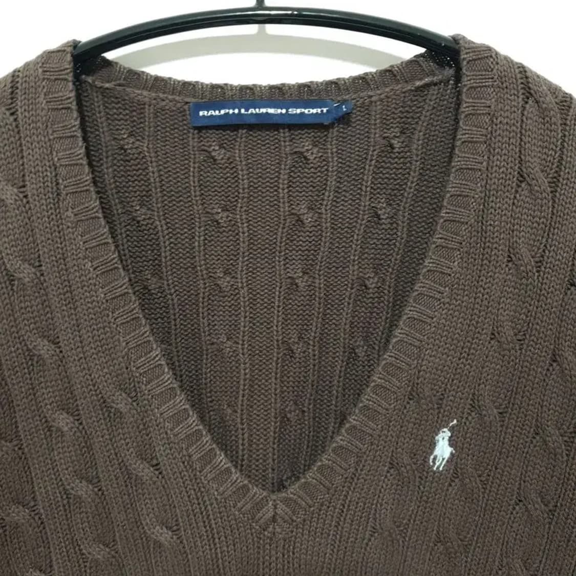 랄프로렌 스포츠 여성 브이넥 케이블 니트 L_M1417 상품이미지2