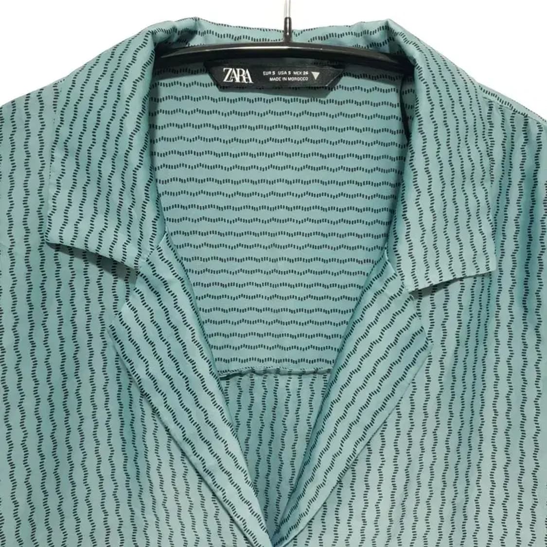 자라 패턴 새틴 크롭 블라우스 S_M1418 상품이미지2