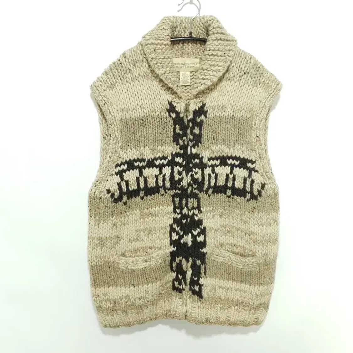 데님앤서플라이 랄프로렌 알파카 메리노울 니트 베스트 집업 M_W0337 상품이미지1