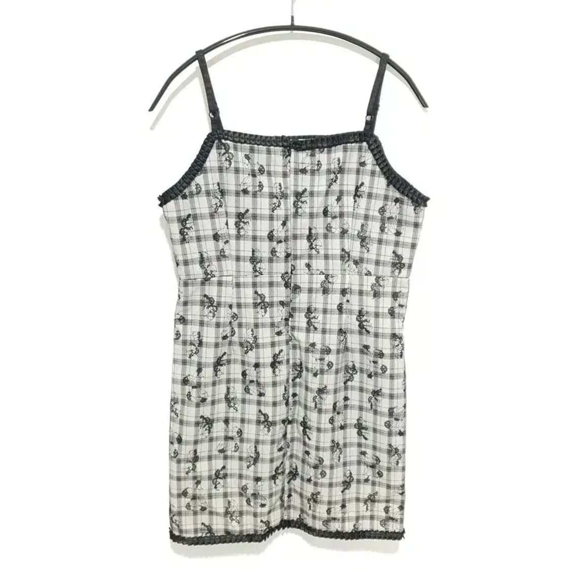 체크 끈나시 나비 자수 원피스 M_S1328 상품이미지5