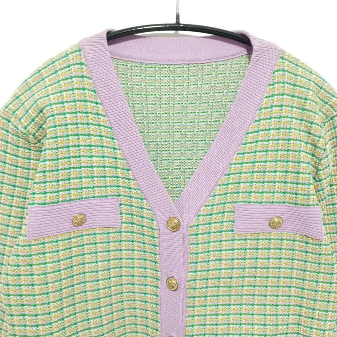 여성 트위드 배색 가디건 F_M1458 상품이미지2