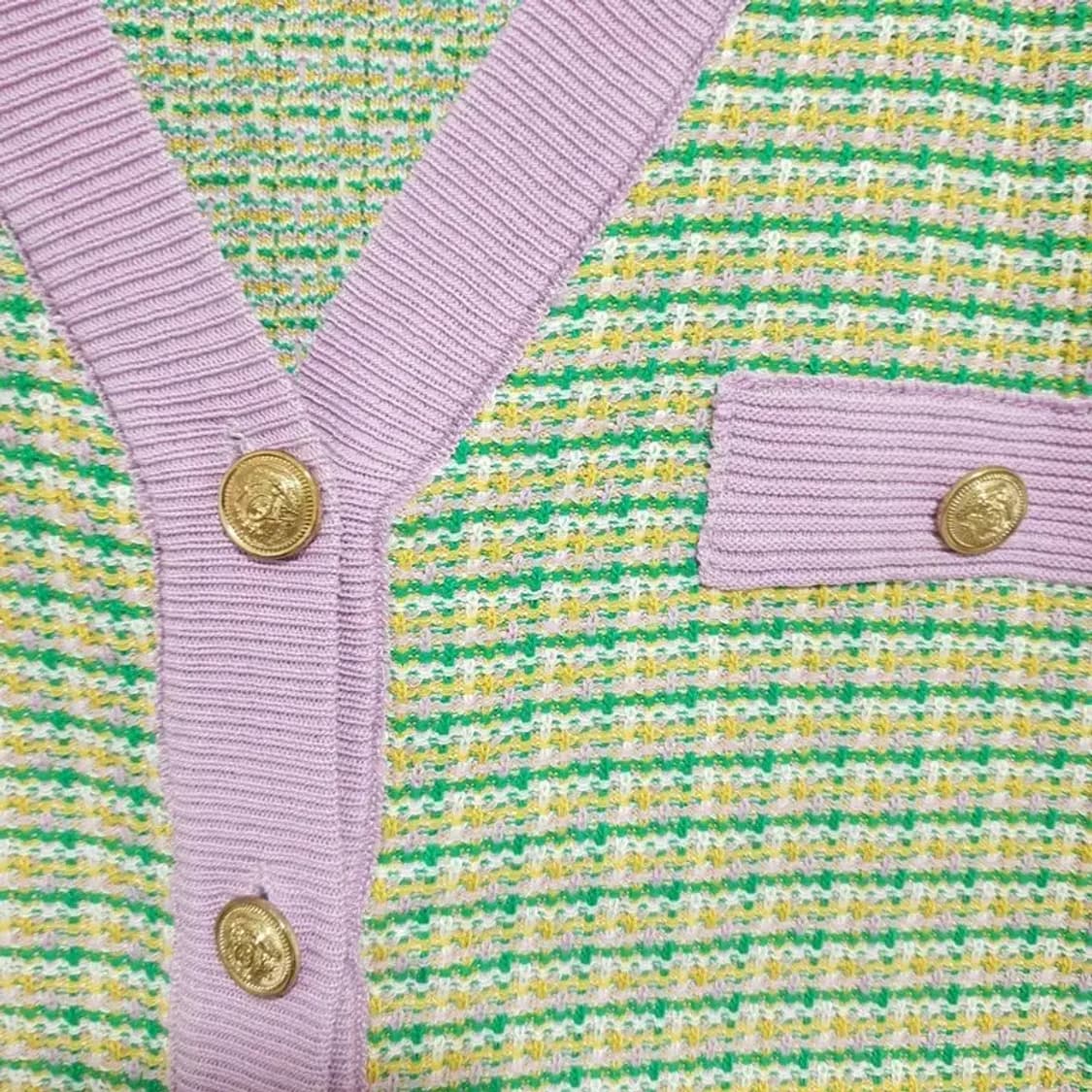 여성 트위드 배색 가디건 F_M1458 상품이미지3