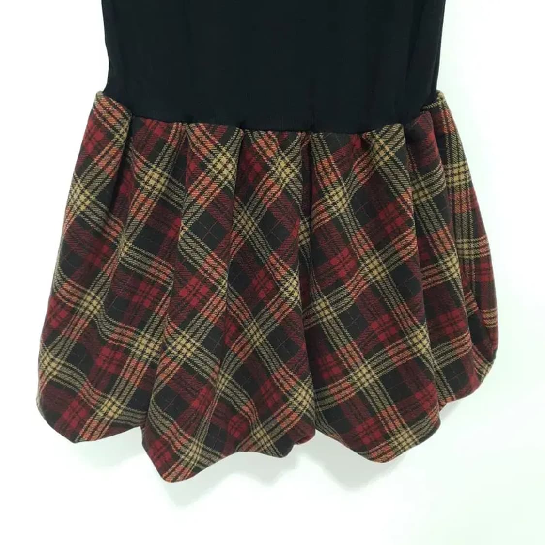 샵사이다 민소매 배색 체크 펌킨 원피스 XL_S1332 상품이미지3