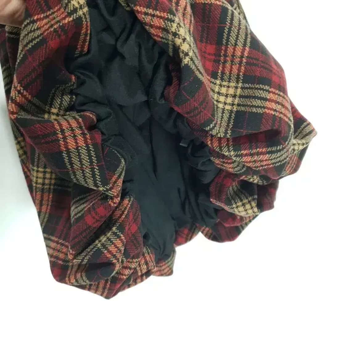 샵사이다 민소매 배색 체크 펌킨 원피스 XL_S1332 상품이미지4