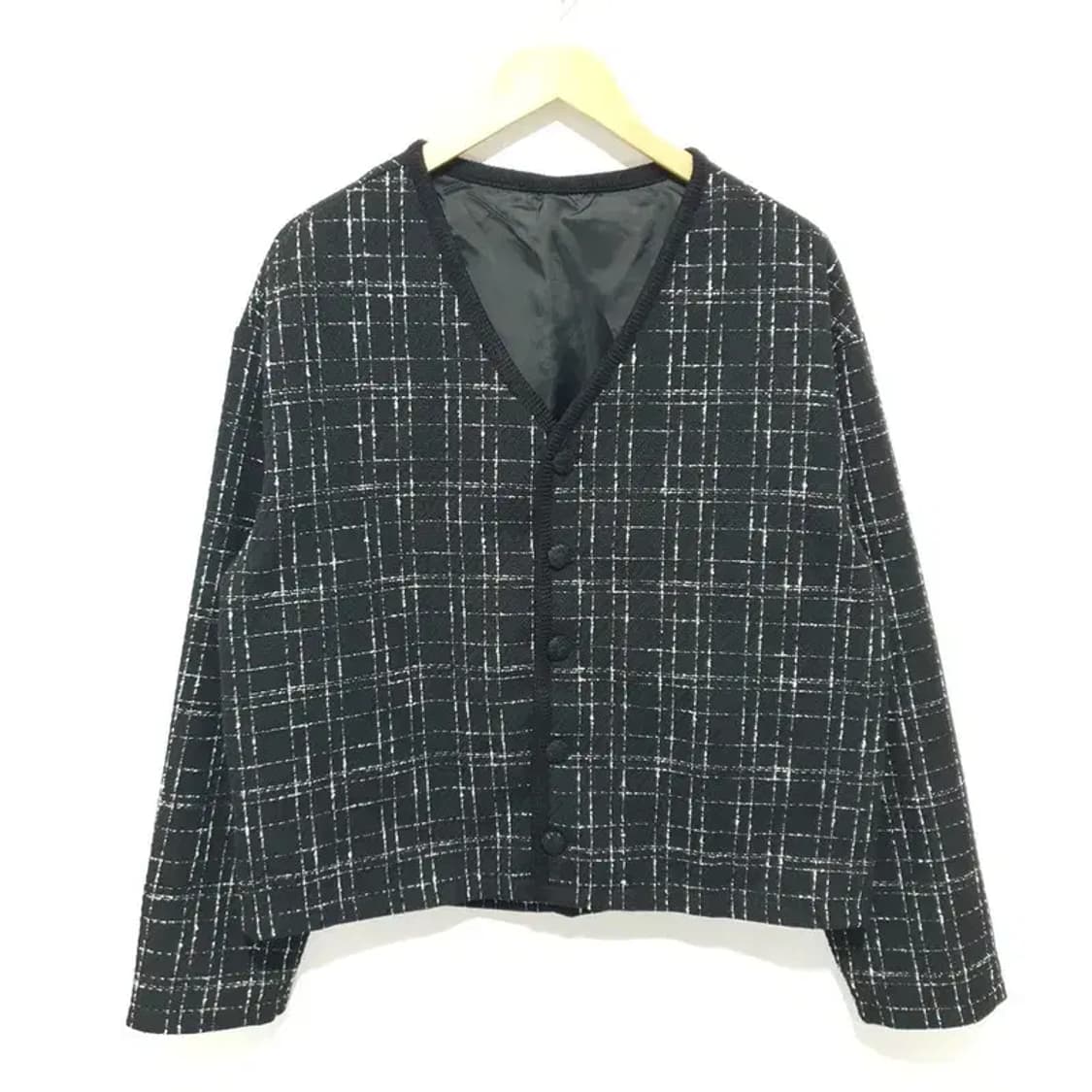 테이크이지 남성 트위드 브이넥 크롭 자켓 L_M1428 상품이미지1