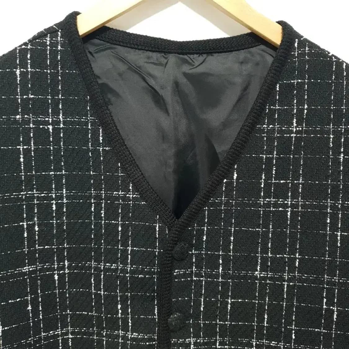 테이크이지 남성 트위드 브이넥 크롭 자켓 L_M1428 상품이미지2