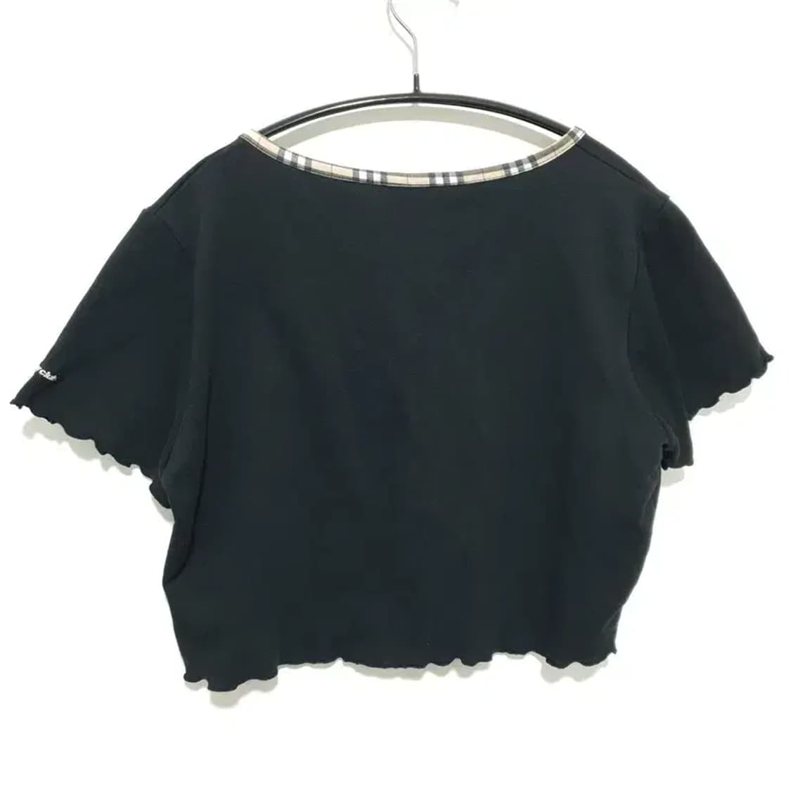 팬시클럽 체크 반팔 크롭 가디건 OS_S1343 상품이미지5