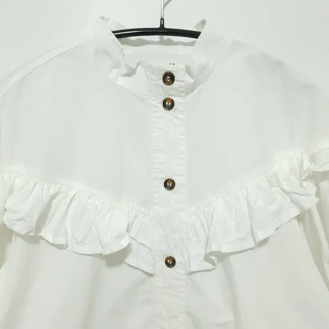 가니 코튼 포플린 퍼프 슬리브 블라우스 38_S1344 상품이미지2