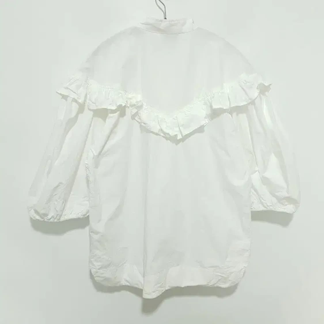 가니 코튼 포플린 퍼프 슬리브 블라우스 38_S1344 상품이미지6