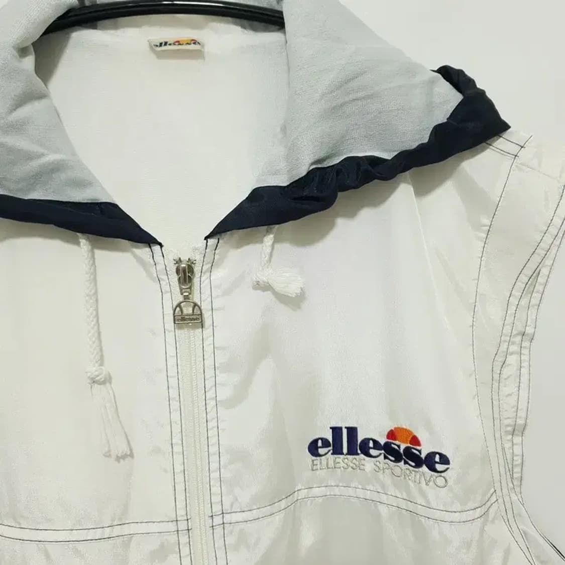 엘레쎼 90s 올드스쿨 민소매 후드집업 100_S1335 상품이미지2