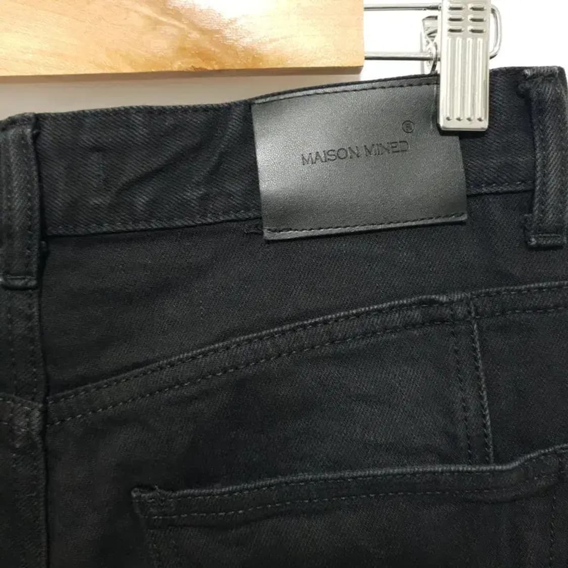메종미네드 스냅백 슬릿 세미 와이드 데님 팬츠 46_M1488 상품이미지5