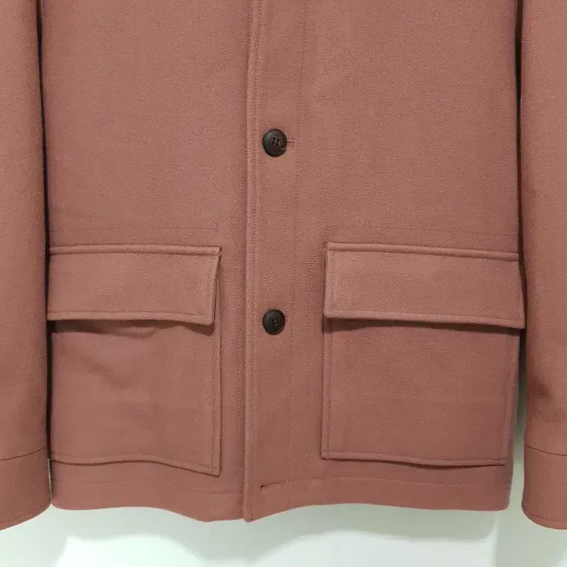 리버클래시 핑크 세미 오버핏 모직 숏 코트 자켓 100_W0354 상품이미지3