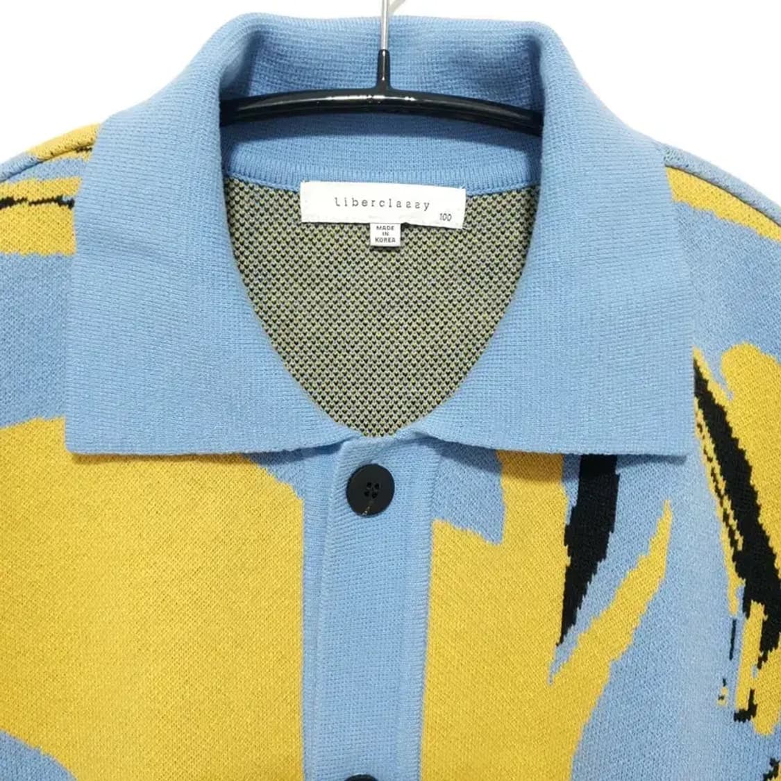 리버클래시 블루 아트웍 카라넥 오버핏 가디건 100_M1497 상품이미지2