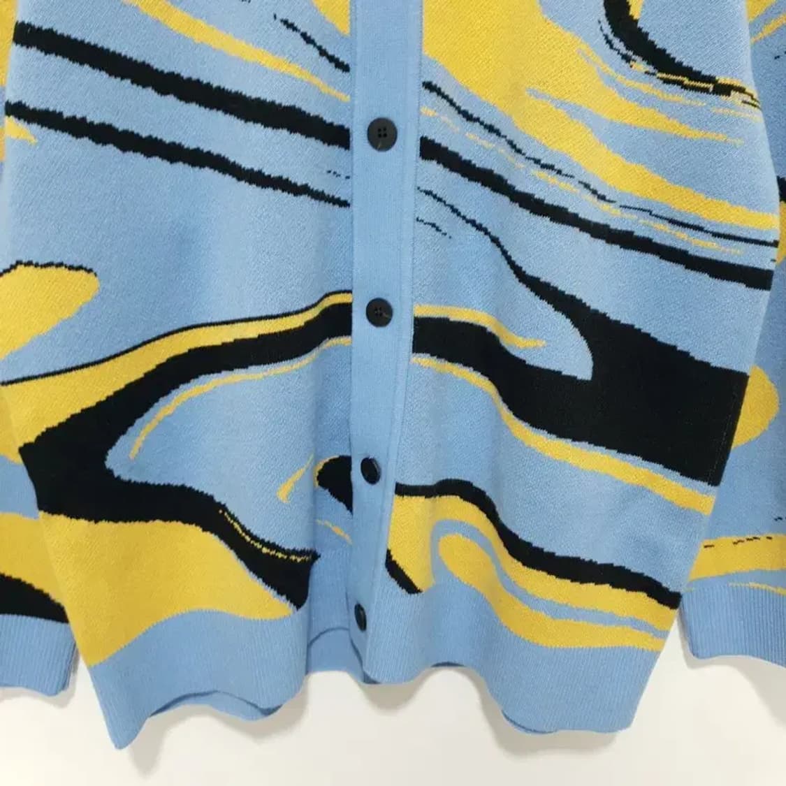 리버클래시 블루 아트웍 카라넥 오버핏 가디건 100_M1497 상품이미지3