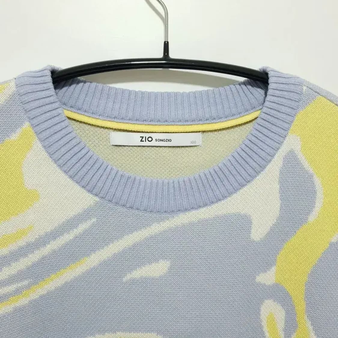 지오송지오 남성 멀티컬러 배색 카모플라쥬 니트 100_M1499 상품이미지2