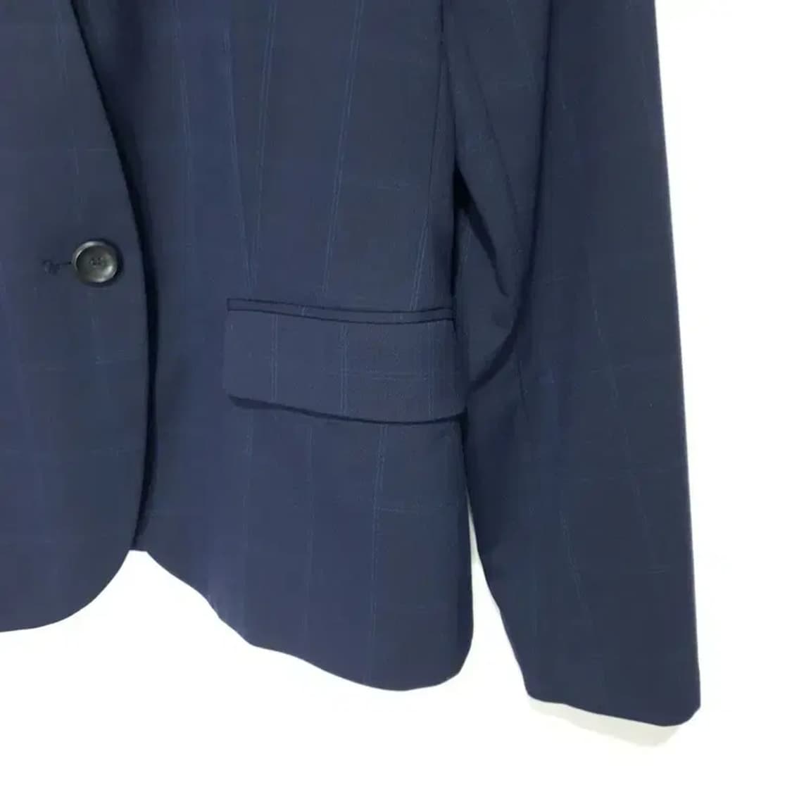 자라 여성 노카라 체크 원버튼 자켓 EUR 40_M1504 상품이미지4