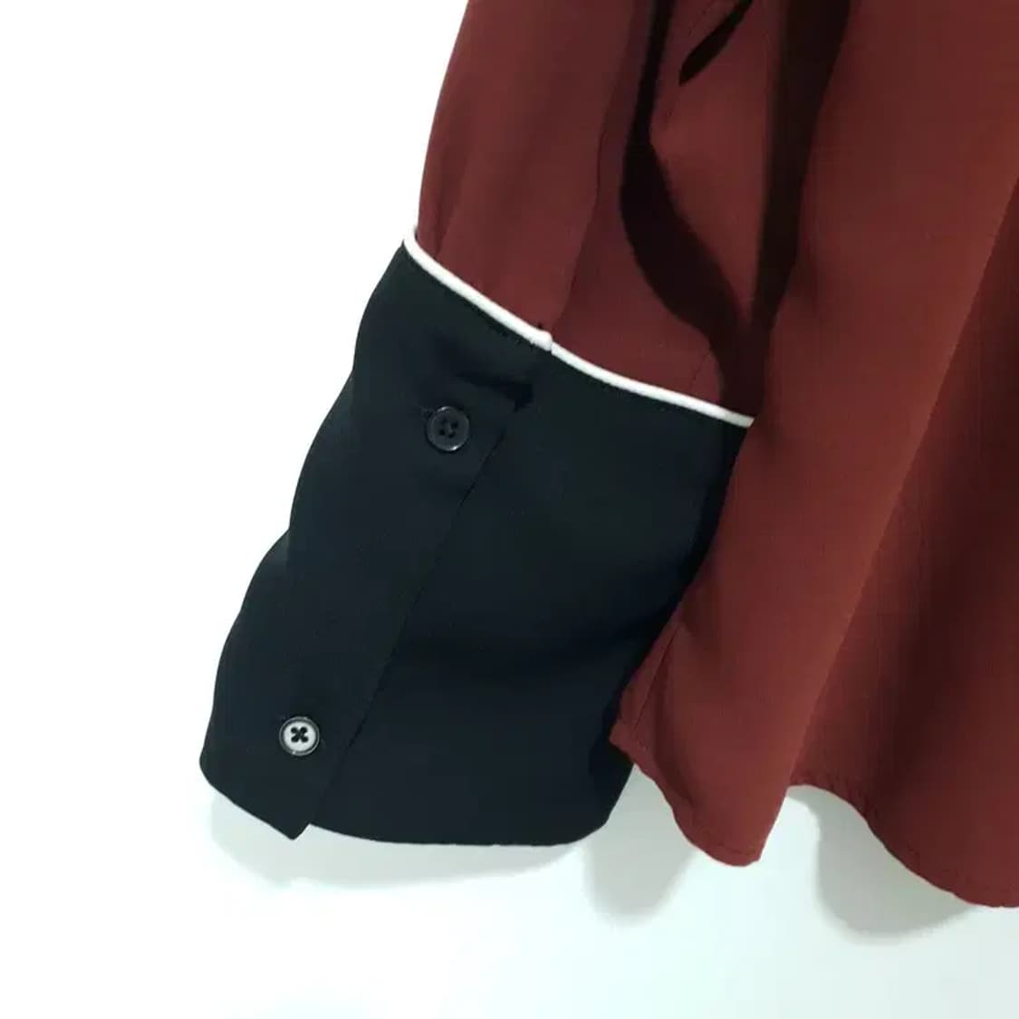 미쏘 배색 커프스 블라우스 L_M1510 상품이미지5