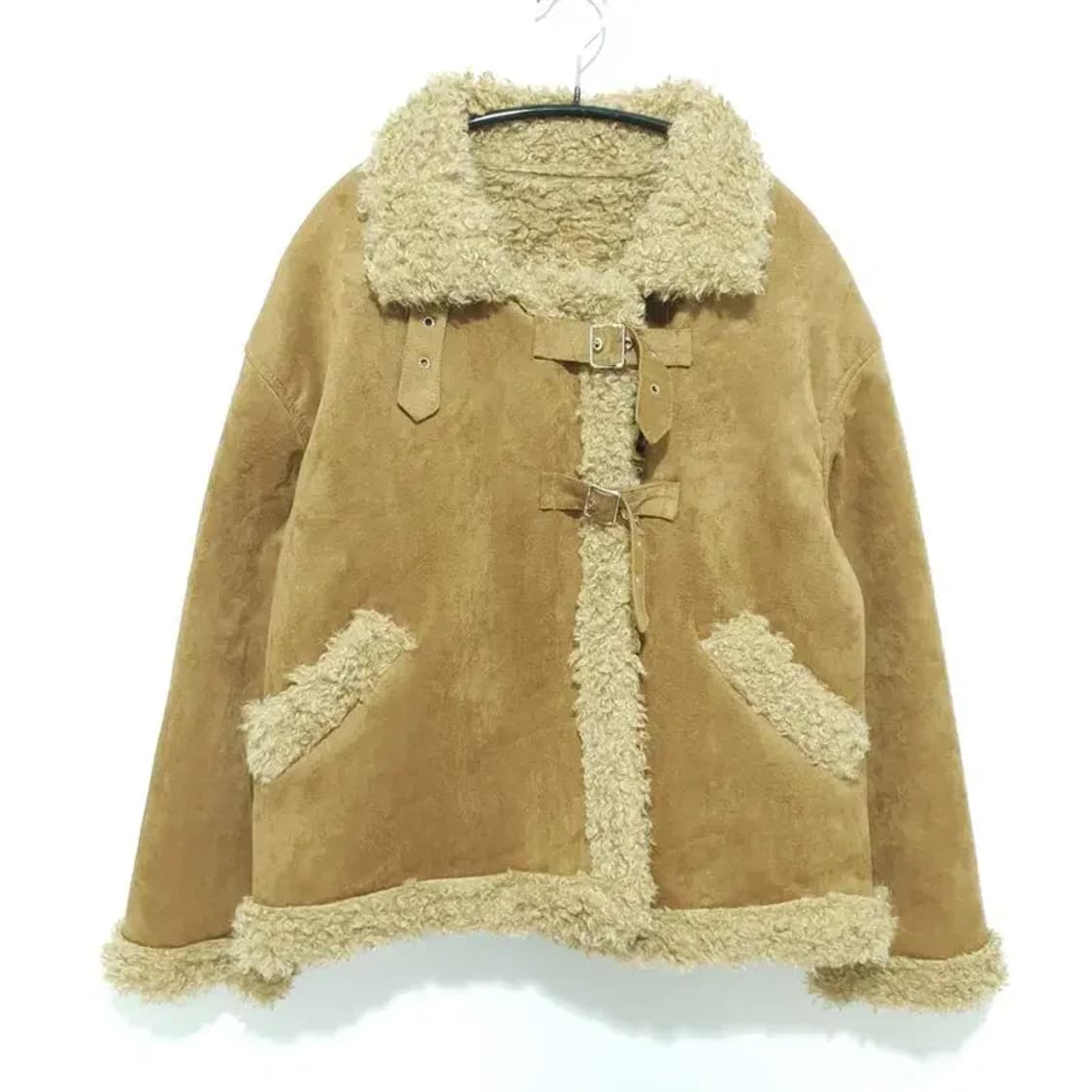 여성 버클 뽀글이 스웨이드 무스탕 자켓 F_W0358 상품이미지1