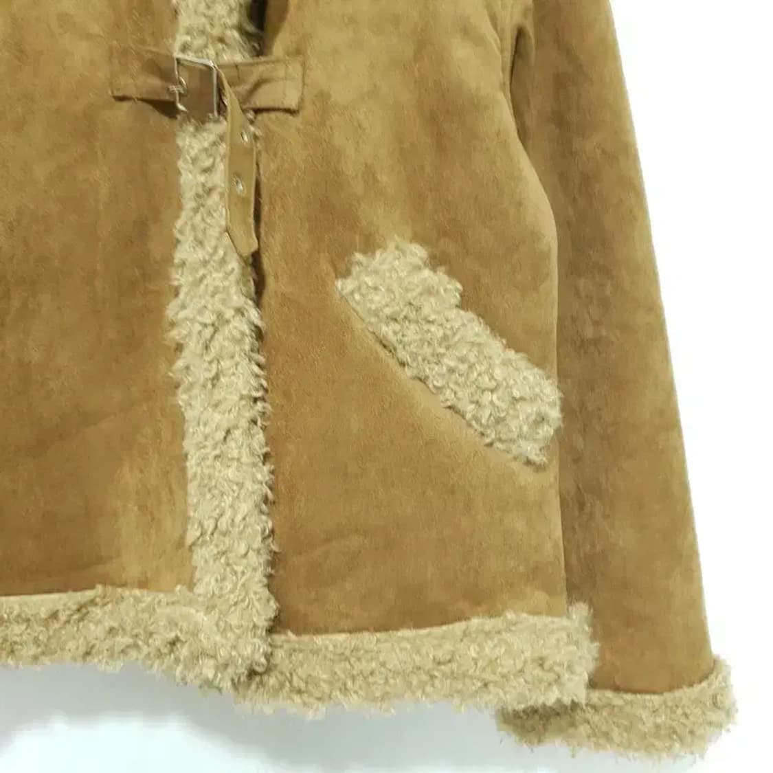 여성 버클 뽀글이 스웨이드 무스탕 자켓 F_W0358 상품이미지3