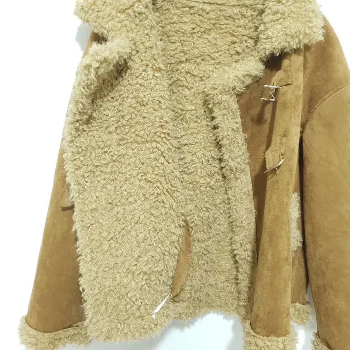 여성 버클 뽀글이 스웨이드 무스탕 자켓 F_W0358 상품이미지5