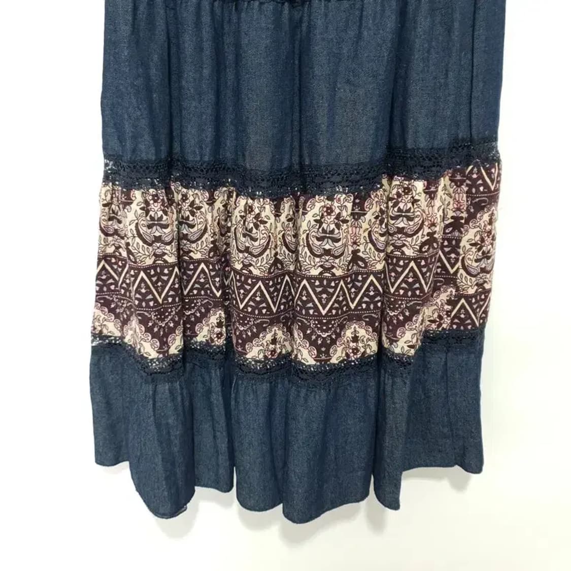 에스닉 배색 스커트 F_S1392 상품이미지3