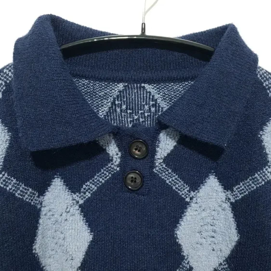 아가일 크롭 카라 니트 F_M1552 상품이미지2