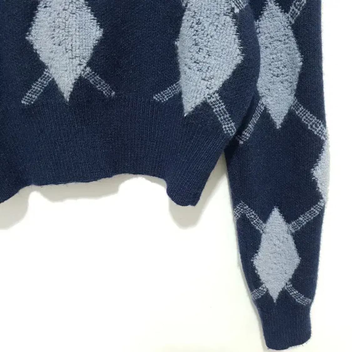 아가일 크롭 카라 니트 F_M1552 상품이미지3