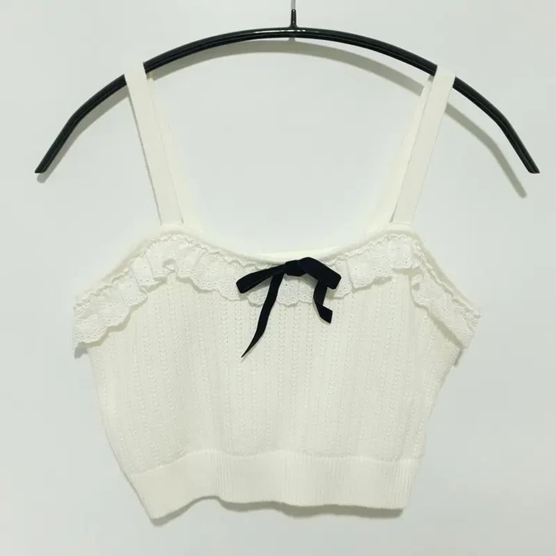 샵사이다 리본 니트 크롭 탑 L_S1399 상품이미지1