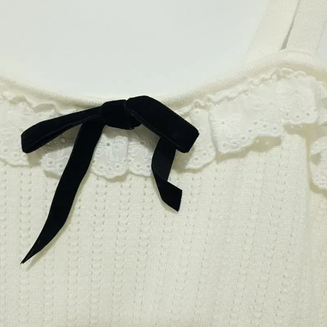 샵사이다 리본 니트 크롭 탑 L_S1399 상품이미지2