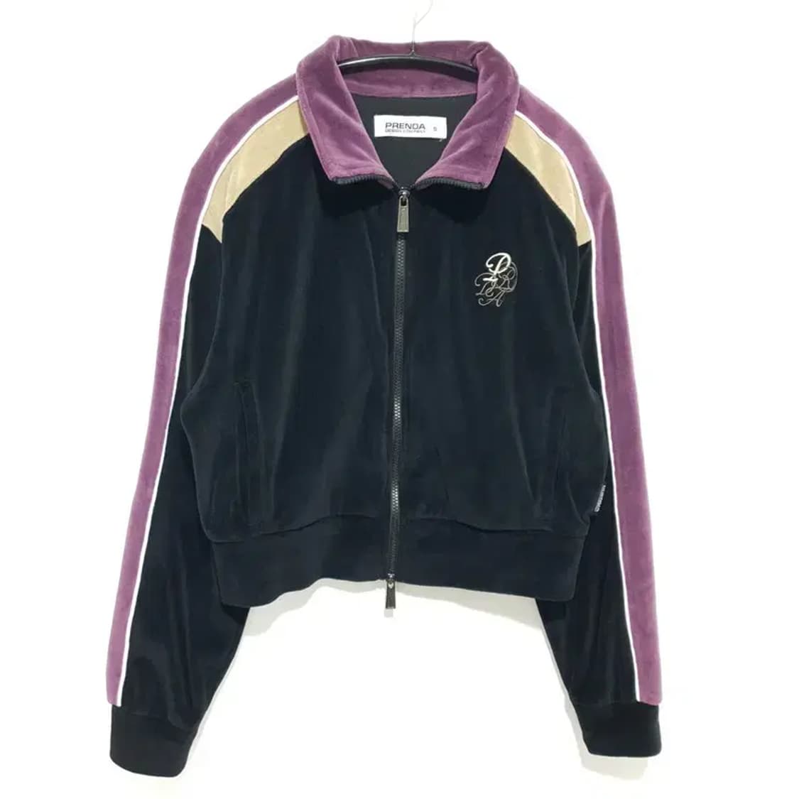 PRENDA 여성 크롭 벨벳 집업 S_M1570 상품이미지1